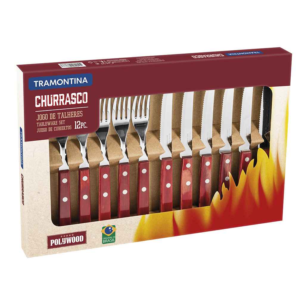 Juego de Cubiertos 12Pz. Polywood Rojo Tramontina 21199/703