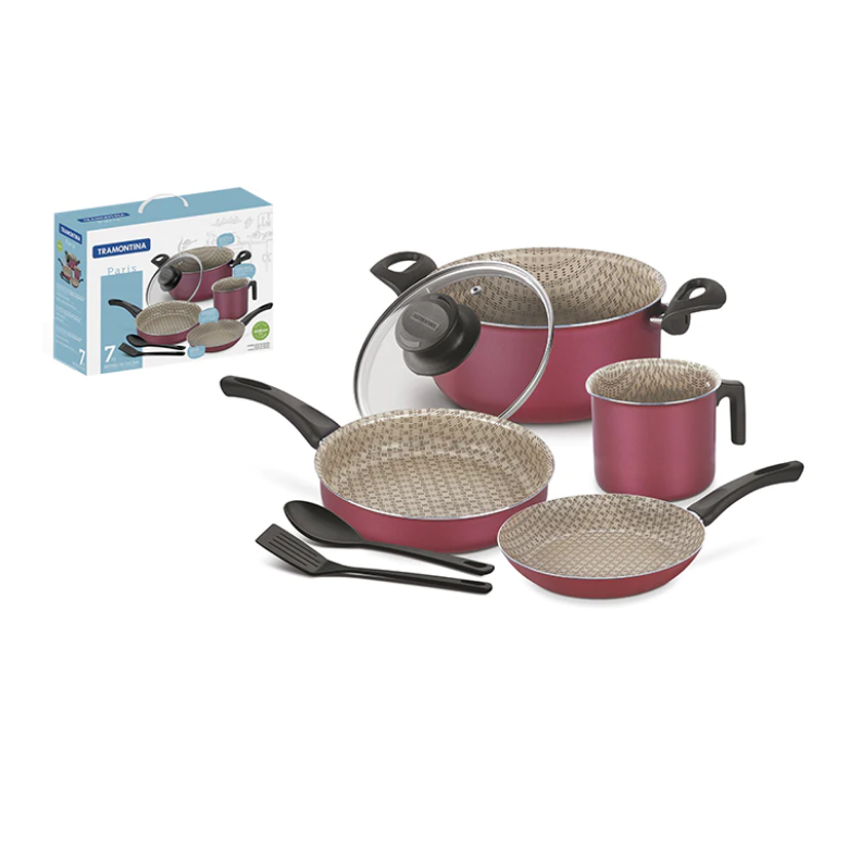 Juego de Bateria 7Pz. Paris Rojo Tramontina 20599/789