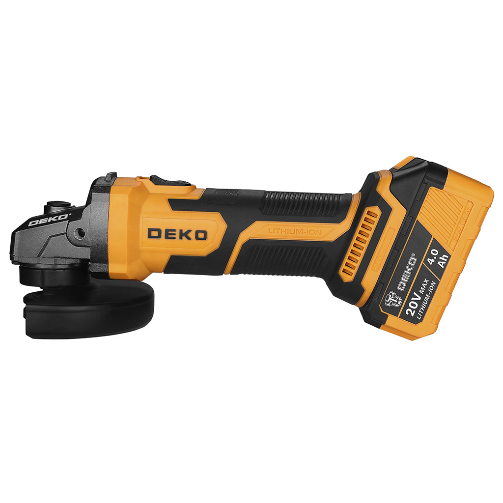 Amoladora Angular 5'' 20V C/Bat. 4.0Ah y Carg. DKAG20Q1Y-S1 Deko