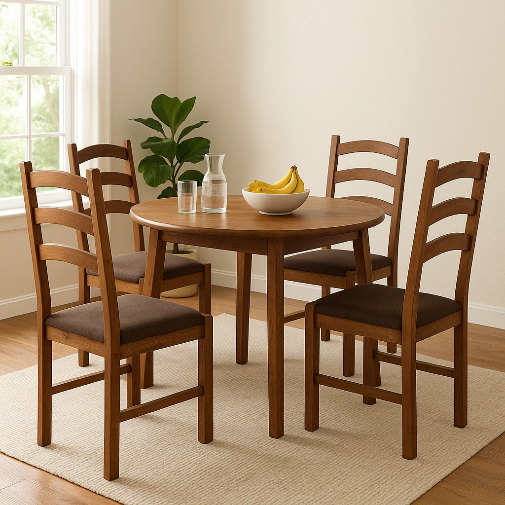 Juego de comedor 1+4 Madera Marrón