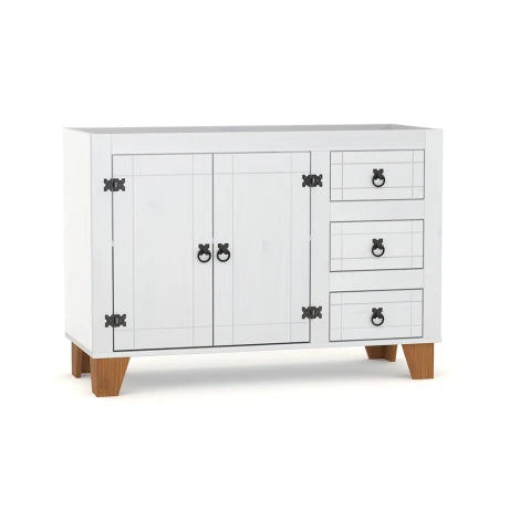 Bajo Mesada 2 Puertas 3 Cajones Linea Naturale - Blanco/Roble