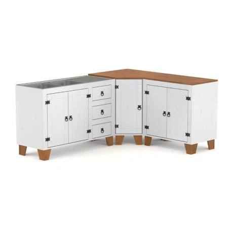 Bajo mesada esquinero Linea Naturale - Blanco