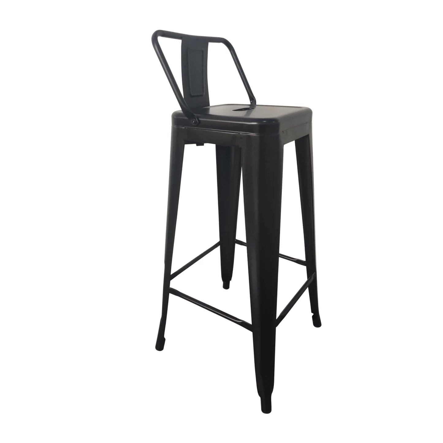 BUTACA TABURETE BAR - METAL NEGRO ESTILO TOLIX