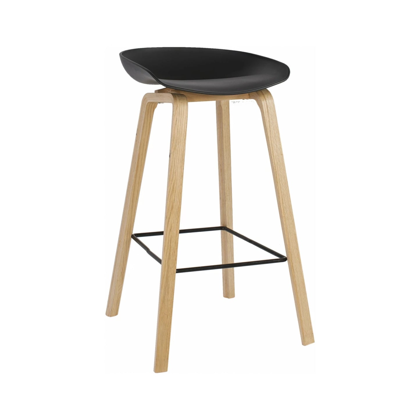 BUTACA TABURETE BAR - POLIPROPILENO-Y-MADERA NEGRO GH-969