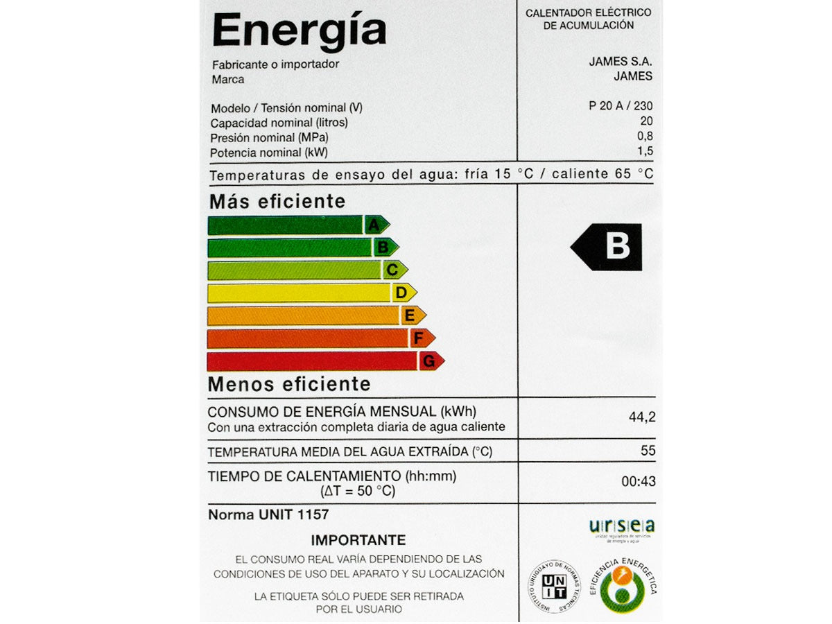 Calefón JAMES 20 Lts. Prisma