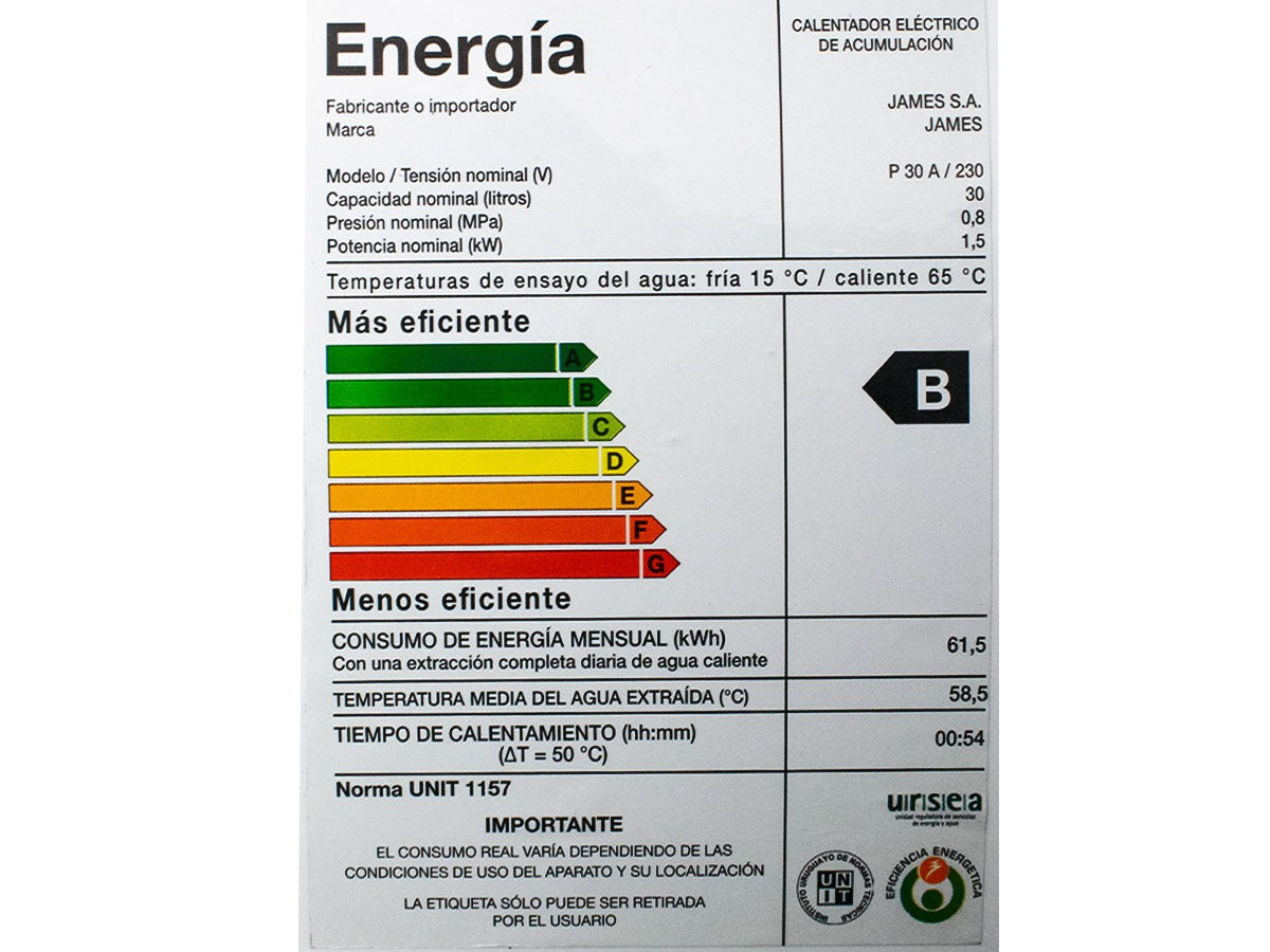 Calefón JAMES 30 Lts. Prisma