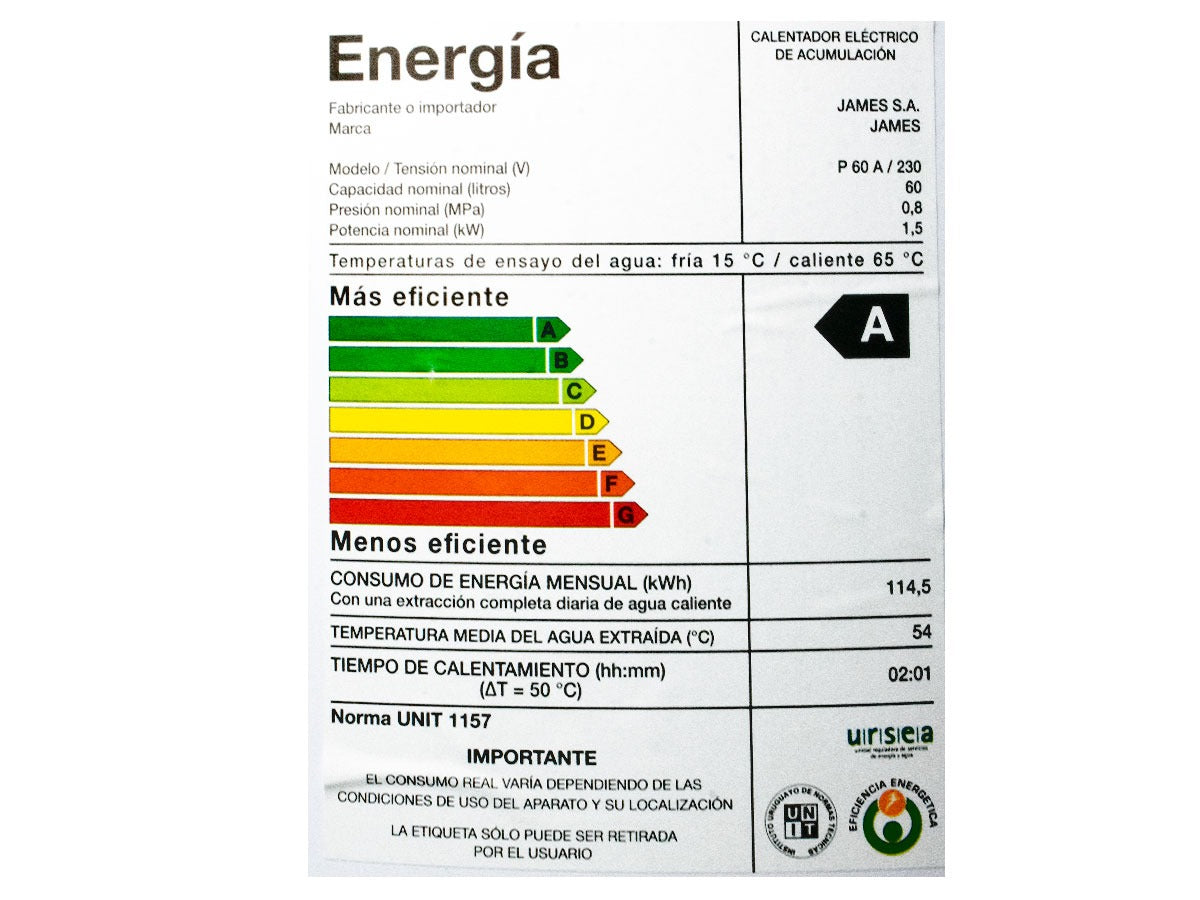 Calefón JAMES 60 Lts.