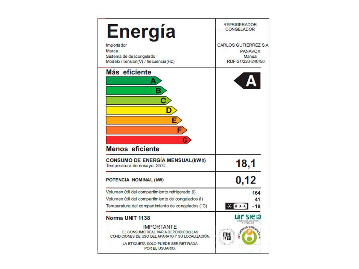 Refrig. PANAVOX RDF-21