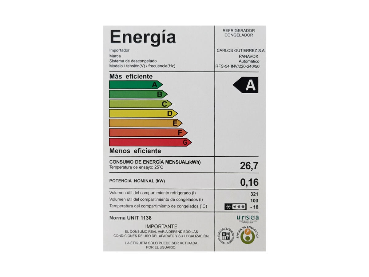 Refrig. PANAVOX RFS-54 INV N