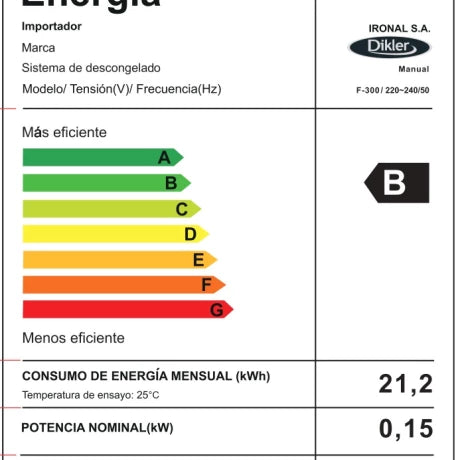 FREEZER HORIZONTAL DIKER 290 LTS F-300