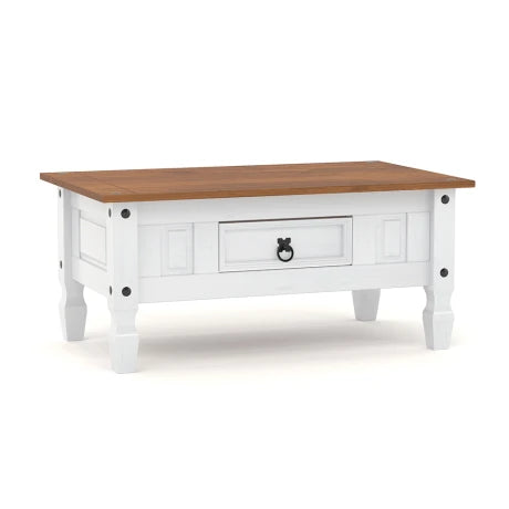 Mesa de living Linea Naturale - Blanco/Roble