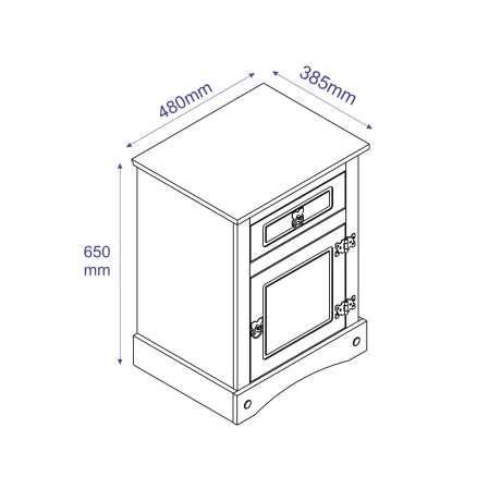 Mesa de Luz Línea Naturale - Blanco/Roble