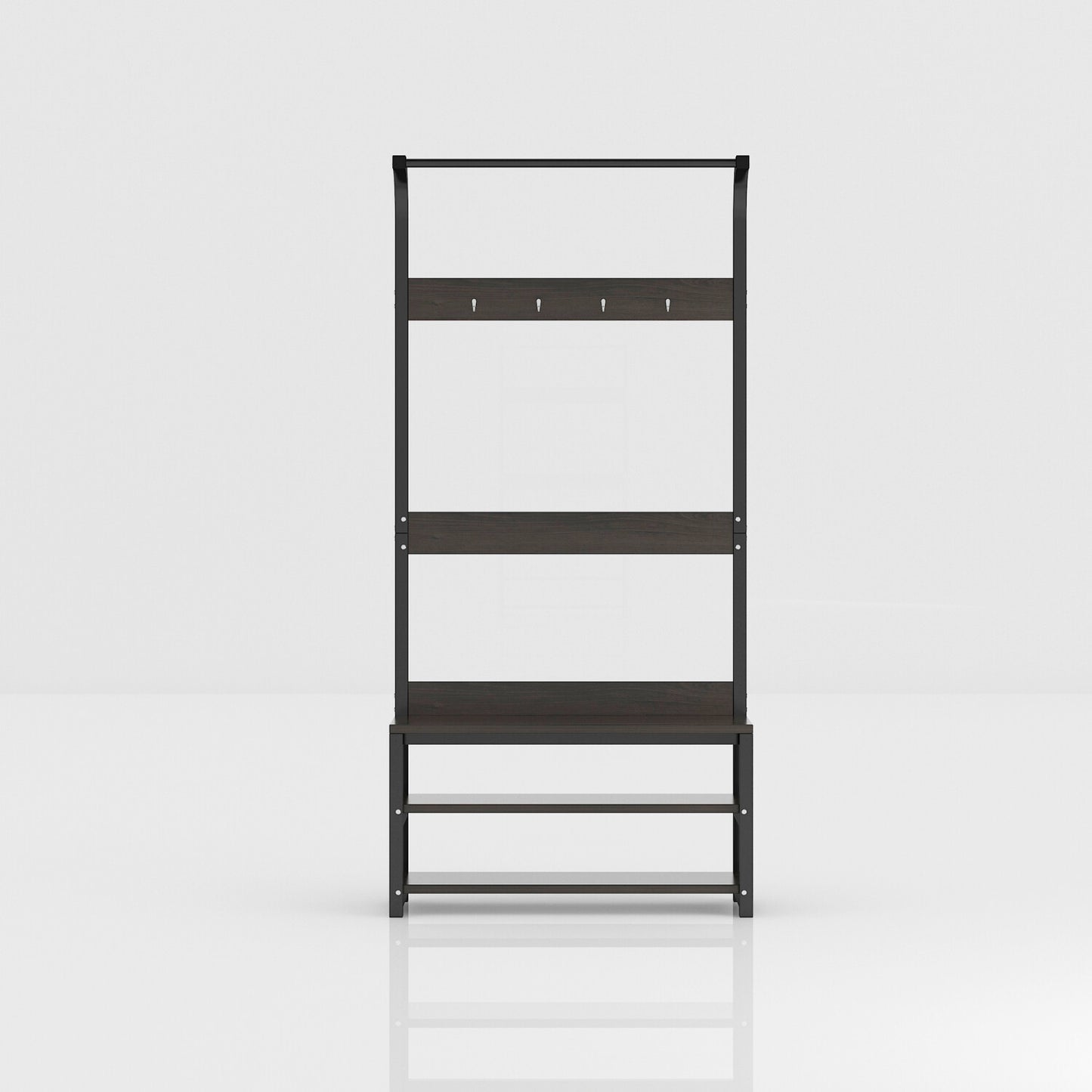 Perchero Mdf-y-metal Negro Ramona Negro/castaño