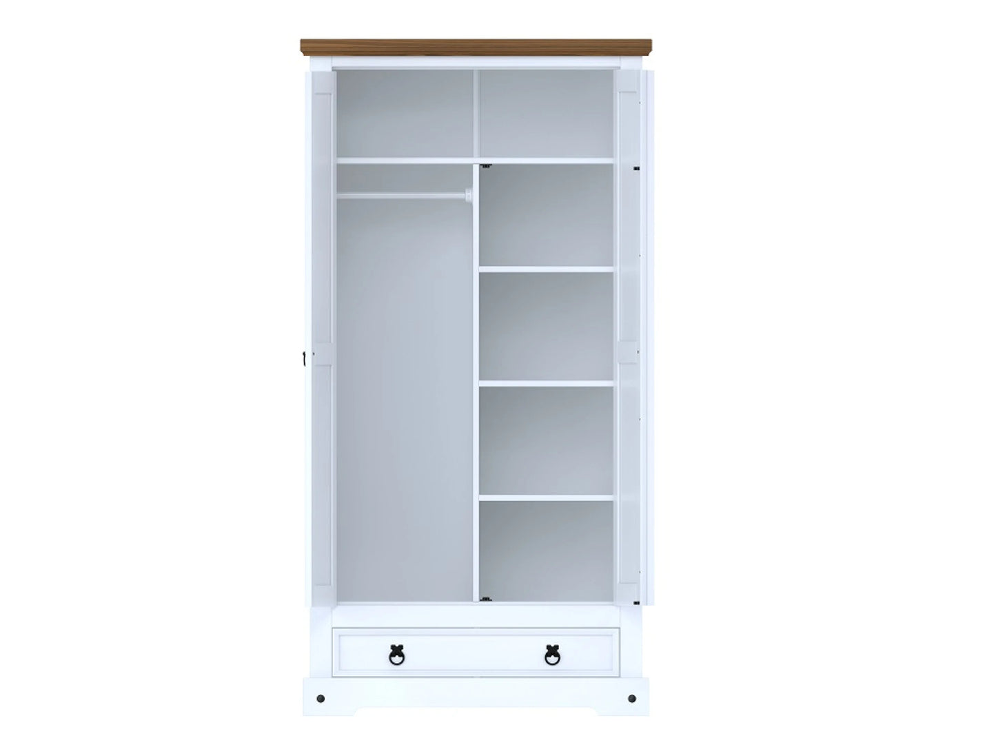 Ropero 2 Puertas línea Naturale - Blanco/Roble