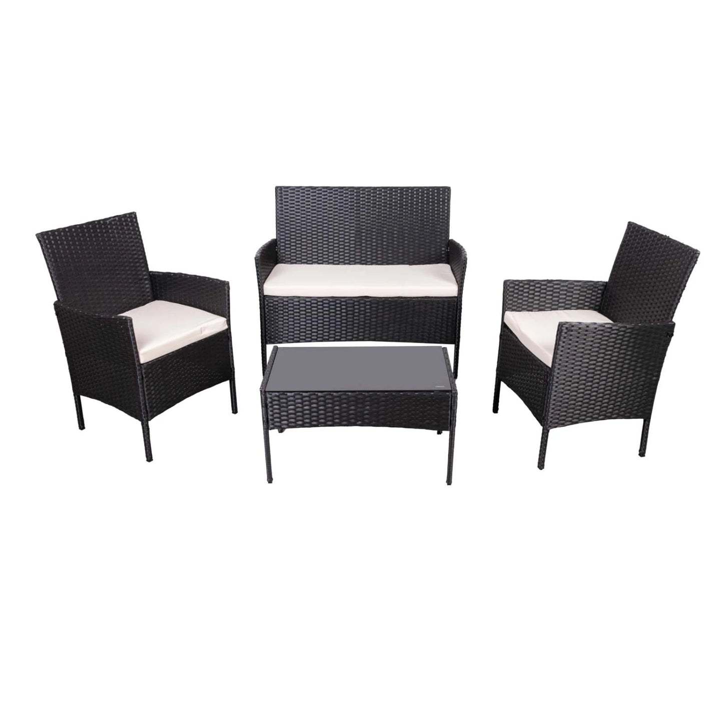 SET LIVING EXTERIOR - RATTAN-SINTETICO-Y-ACERO NEGRO APOLO