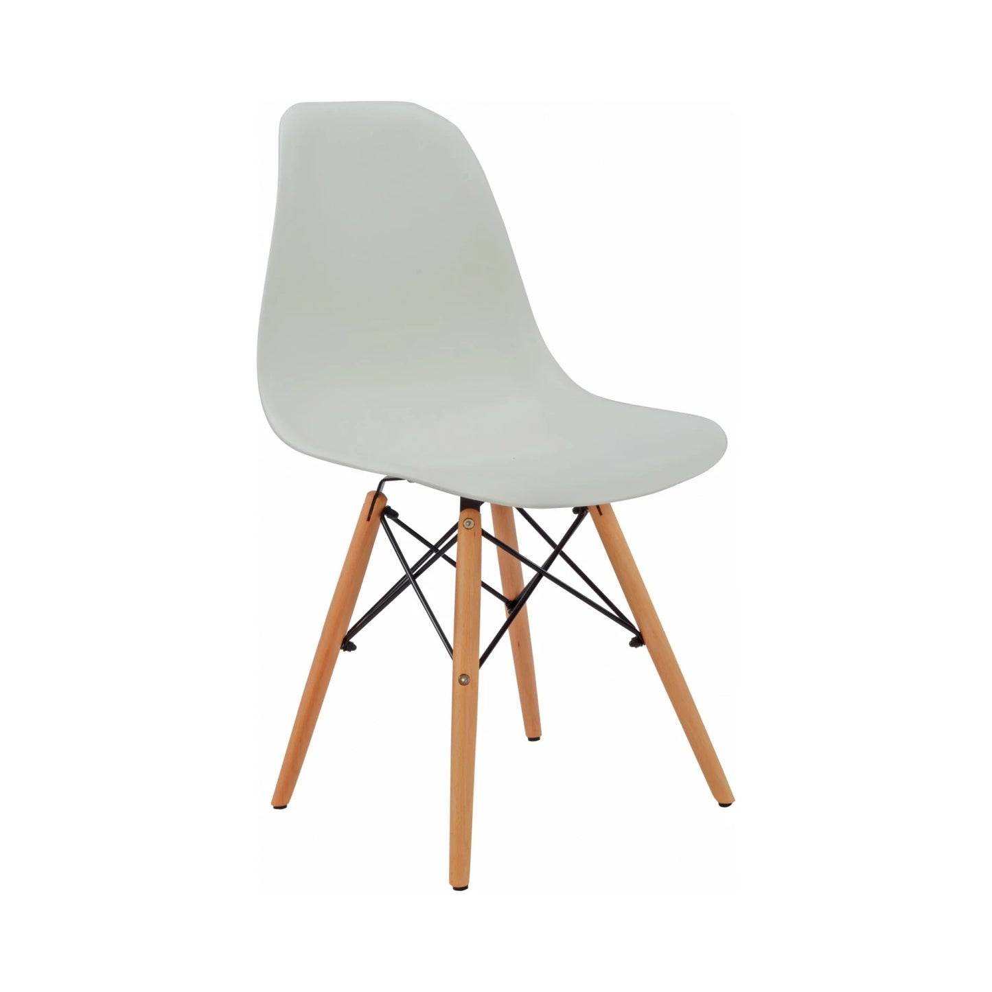 SILLA DE COMEDOR - POLIPROPILENO-Y-MADERA BLANCO ESTILO EAMES