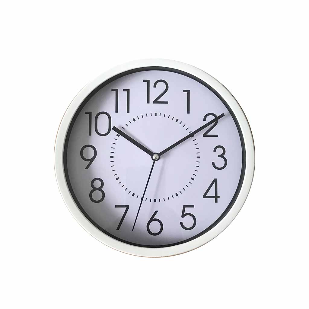 Reloj De Pared Blanco/Esfera Blanca 20cm