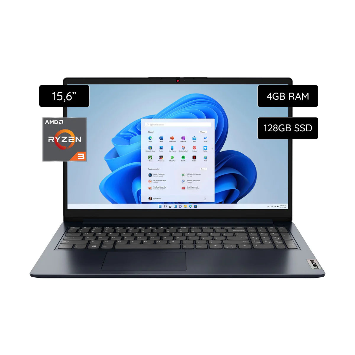 NOTEBOOK LENOVO 15AMN7 15.6" Fhd Ryzen 3 7320U 4GB/128GB