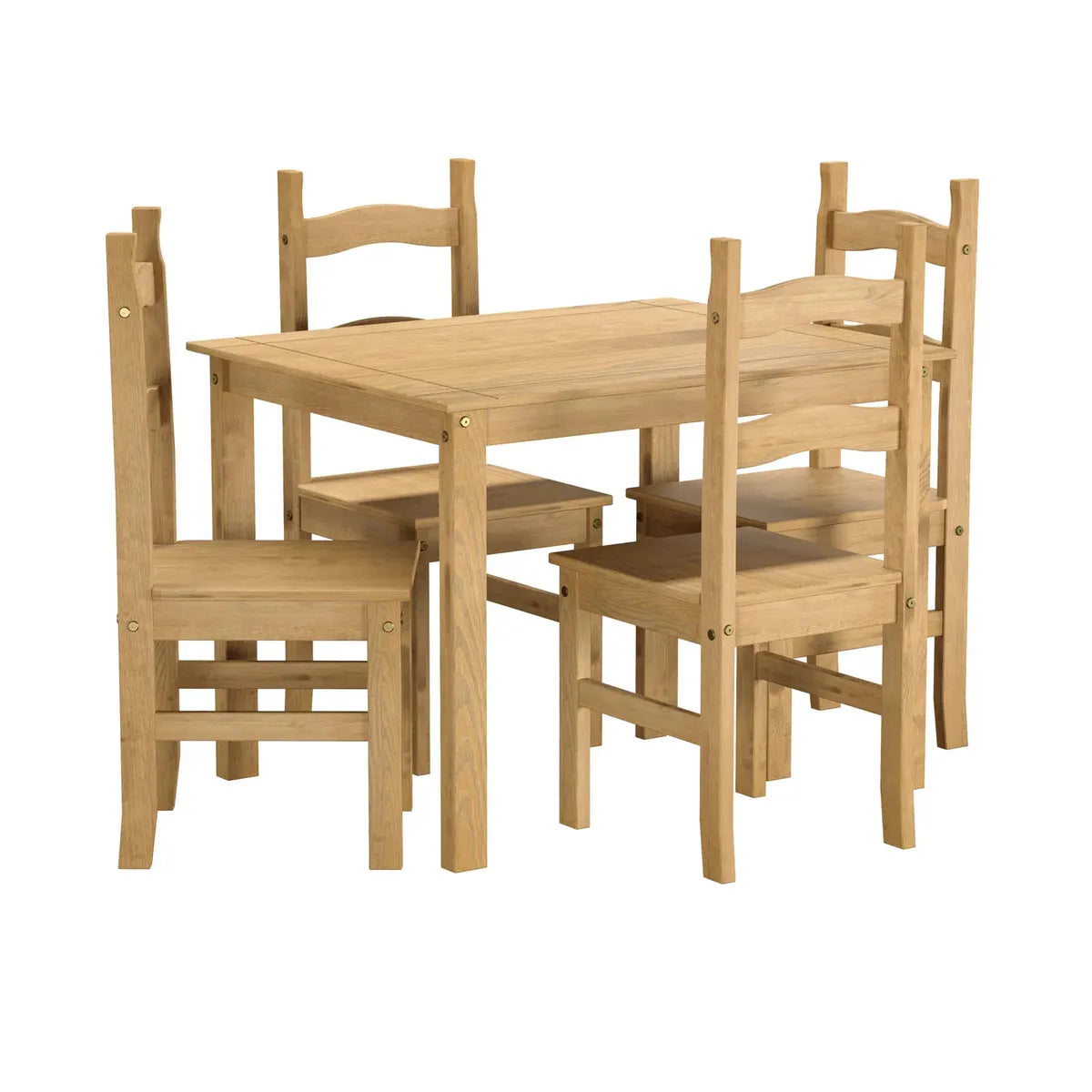 Juego de comedor 1+4 Pino Marrón Torino Miel