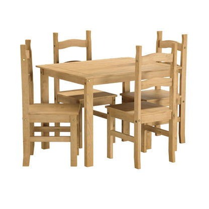 Juego de comedor 1+4 Pino Marrón Torino Miel