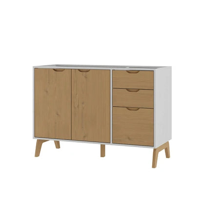 Bajo mesada 2 puertas 3 cajones Linea Veneza - Blanco/Miel