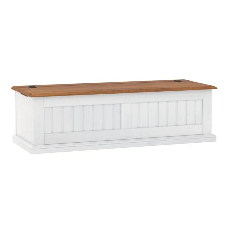Baul Pie de Cama Línea Naturale - Blanco/Roble