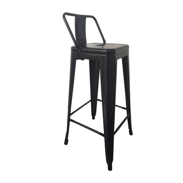 BUTACA TABURETE BAR - METAL NEGRO ESTILO TOLIX