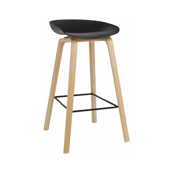 BUTACA TABURETE BAR - POLIPROPILENO-Y-MADERA NEGRO GH-969