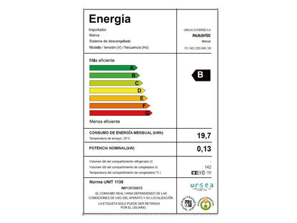 Freezer PANAVOX FC-142