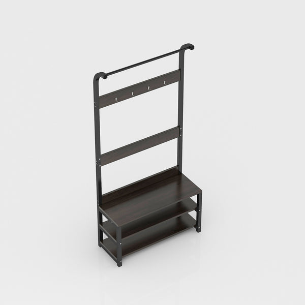 Perchero Mdf-y-metal Negro Ramona Negro/castaño